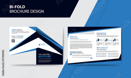 Bi-fold Brochure Design, business brochure design vector, 