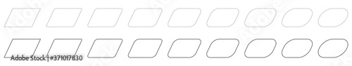 PARALLÉLOGRAMME COINS ARRONDIS. Contour fin modifiable