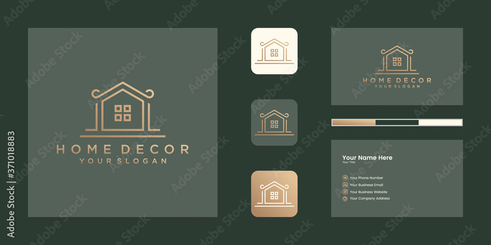 Fototapeta premium Logo modern home for construction, home, real estate, building, property. minimal awesome trendy professional logo design template and business card design