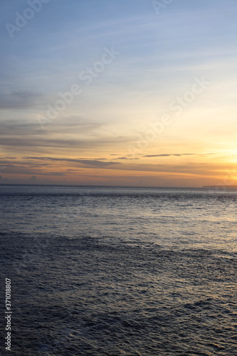 Sunset Over the Angel's Billabong beach on Nusa Penida Island, Bali, Indonesia. Amazing view of Indian Ocean 