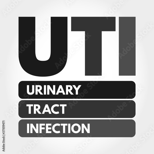 UTI - Urinary Tract Infection acronym, medical concept background