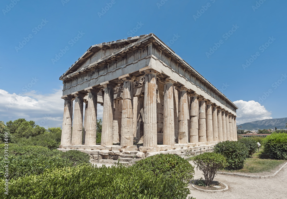 Temple of Hephaestus on top of the Agoraios Kolonos hill in Athens, Greece