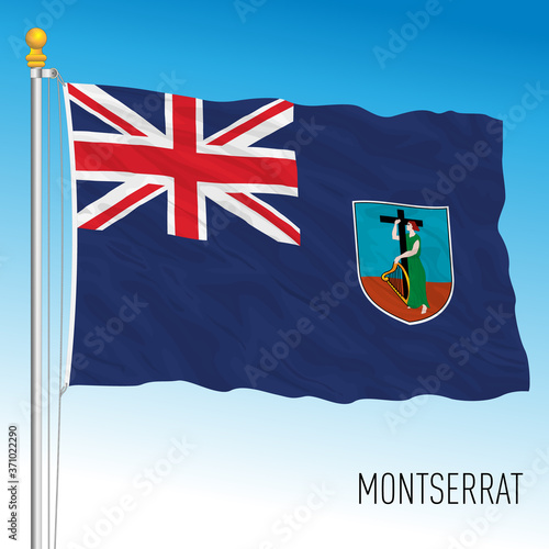 Montserrat official national flag, UK, vector illustration