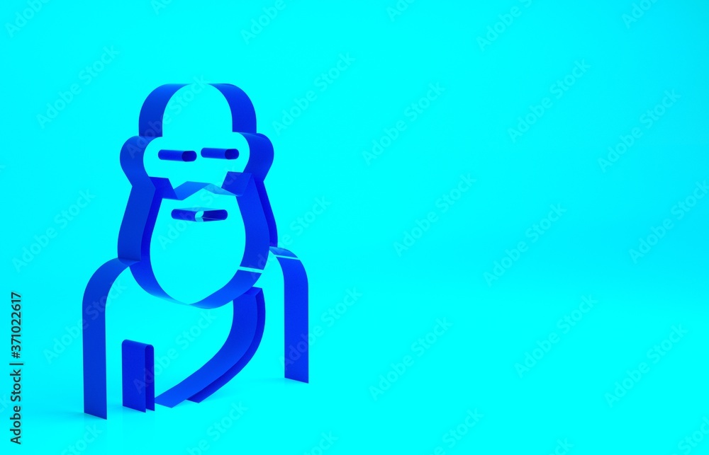 Blue Socrates icon isolated on blue background. Sokrat ancient greek Athenes ancient philosophy. Minimalism concept. 3d illustration 3D render. Blue Socrates icon isolated on blue background. Sokrat ancient greek Athenes ancient philosophy. Minimalism concept. 3d illustration 3D render.