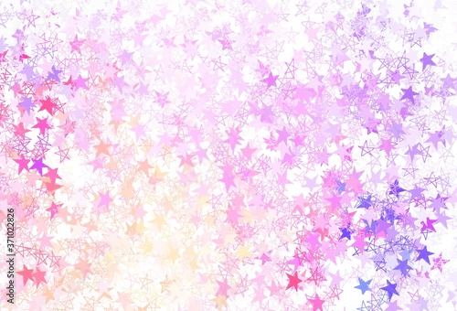 Light Pink, Yellow vector template with sky stars. © smaria2015