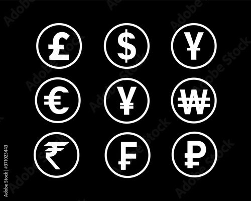 Icon set money currency design illustration eps10 vector