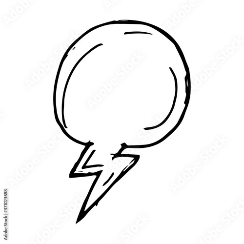 Bubble Speech Hand Drawn Icon Vector