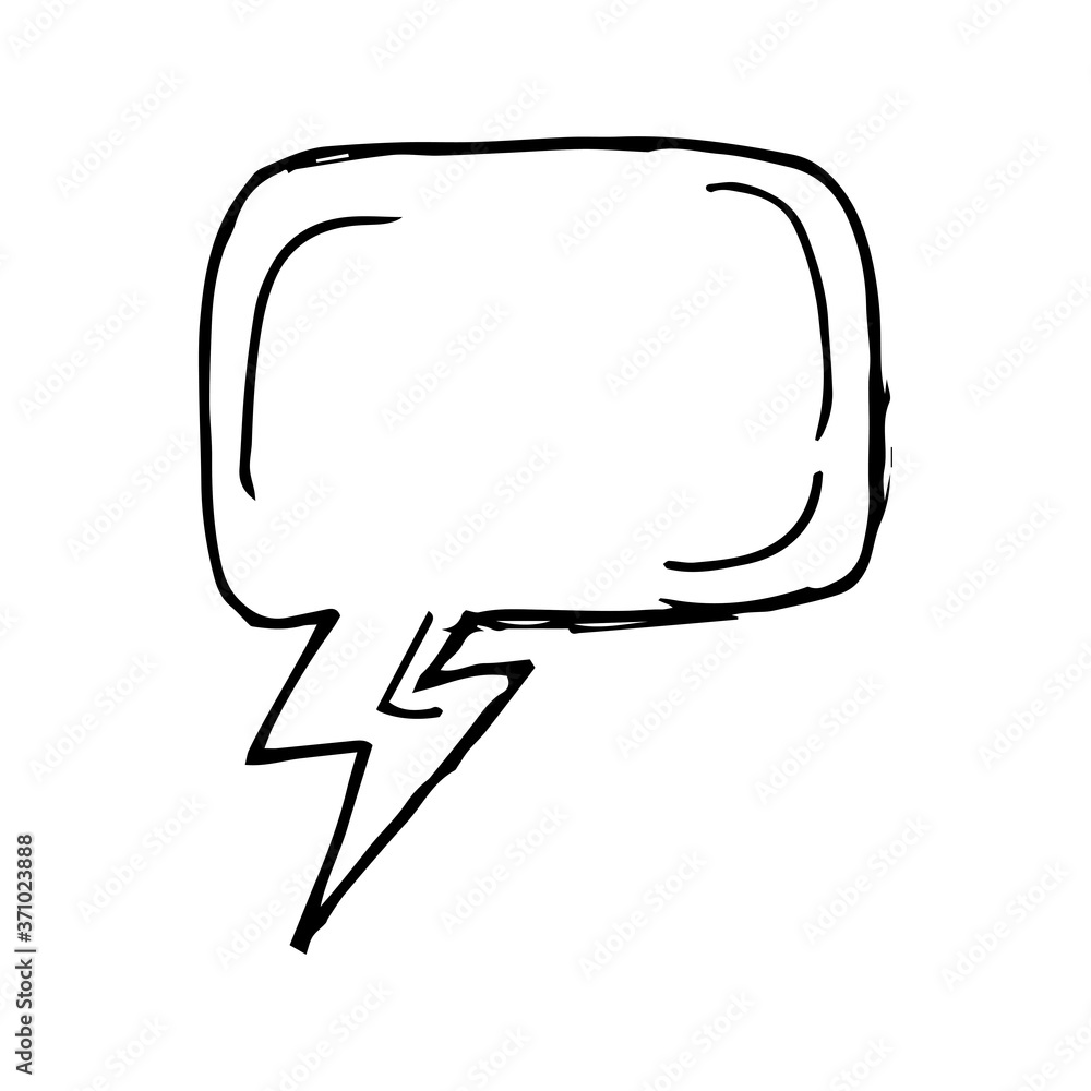 Naklejka premium Bubble Speech Hand Drawn Icon Vector