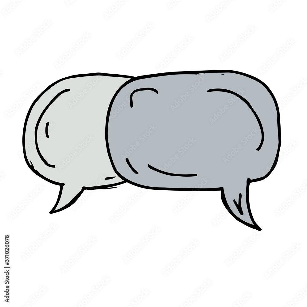 Bubble speech hand drawn icon vector illustration Bubble speech hand drawn icon vector illustration