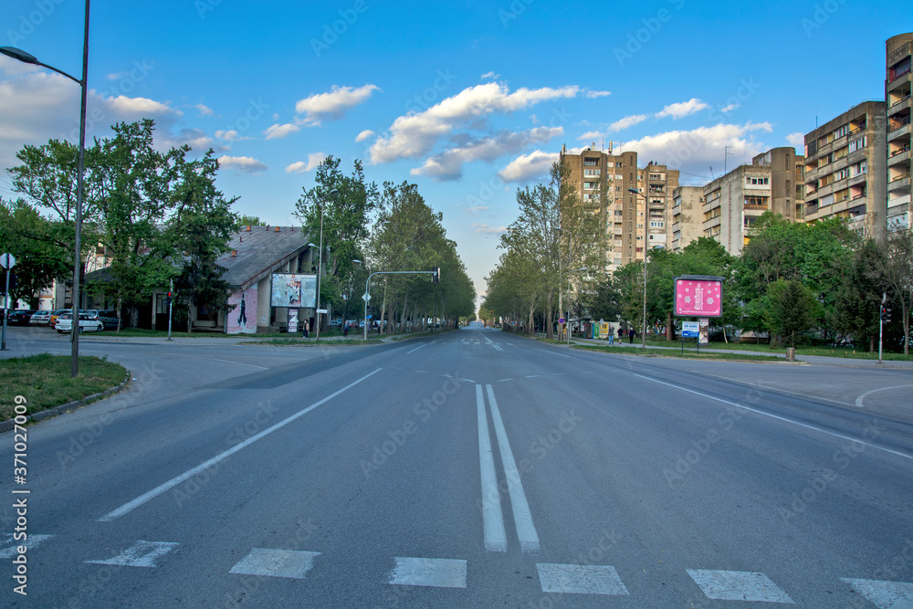 Street without traffic in the Covid  19
