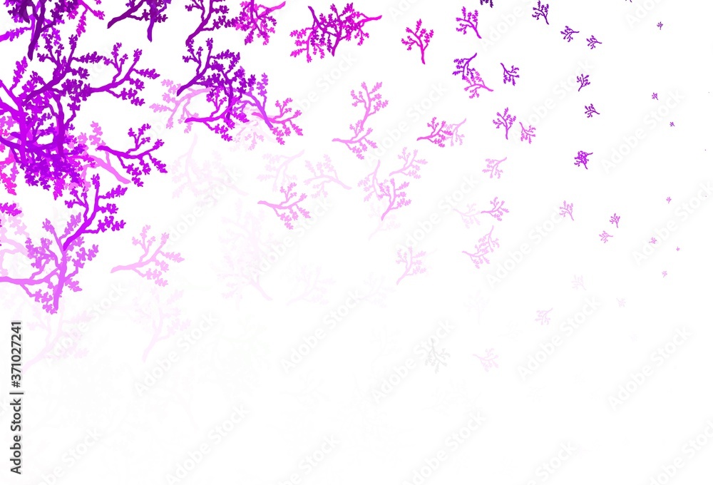 Light Purple vector doodle template with branches.