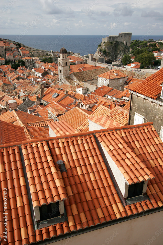 Colorful rooftops in Dubrovnik, Croatia