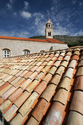 Tile roof of a Monastery in Dubrovnik, Croatia