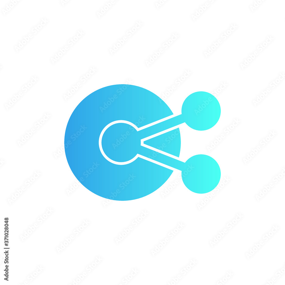 Share And Play Logo. Creative letter o technology icon. Abstract vector circle tech icon Share And Play Logo. Creative letter o technology icon. Abstract vector circle tech icon