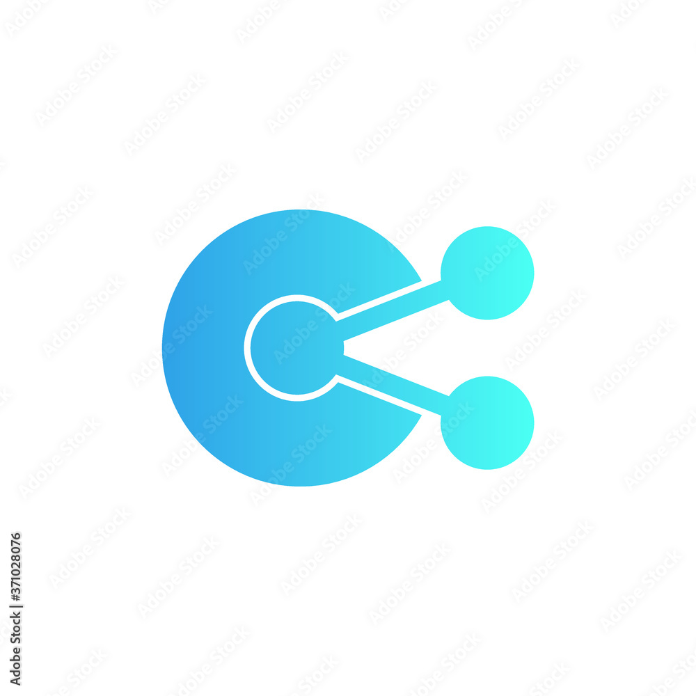Share And Play Logo. Creative letter C technology icon. Abstract vector tech icon Share And Play Logo. Creative letter C technology icon. Abstract vector tech icon