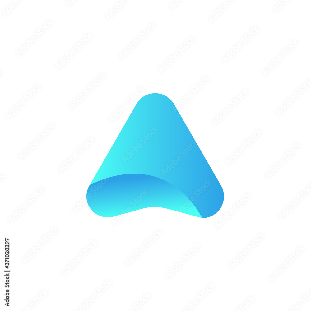 Arrow logo template. Vector abstract material design, flat and line style. Blue arrow icon. Stock illustration. Arrow logo template. Vector abstract material design, flat and line style. Blue arrow icon. Stock illustration.