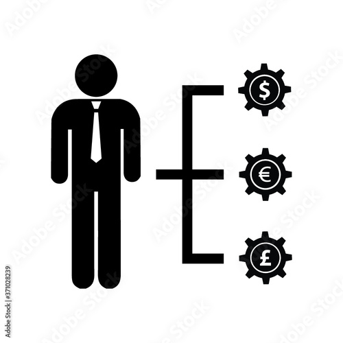 Businessman & Dollar - Carbon Icons. A professional, pixel-aligned icon.