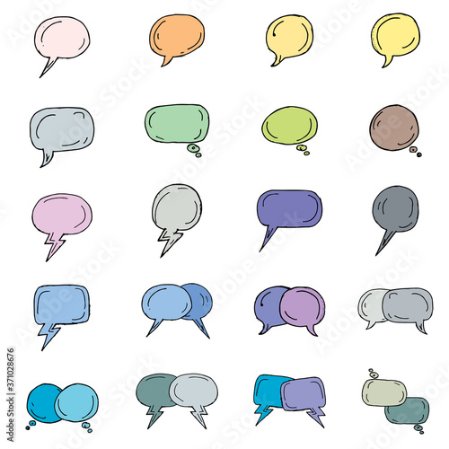 Bubble speech set hand drawn icon