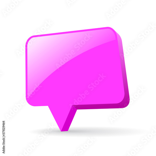 Pink glass speech bubble