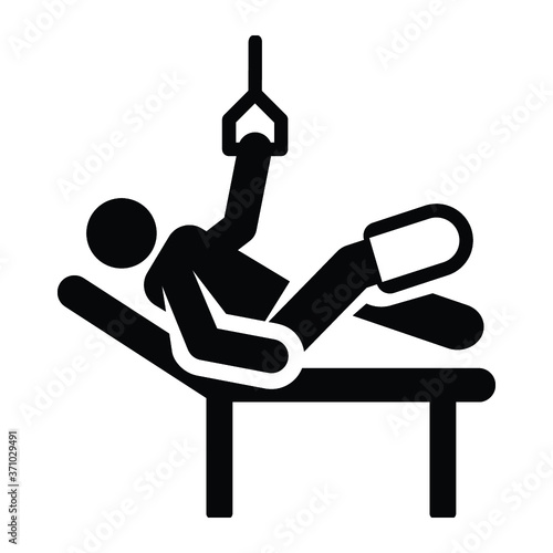 Disability man with helpmate pictogram flat icon isolated on white background