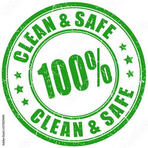 Clean and safe product green imprint