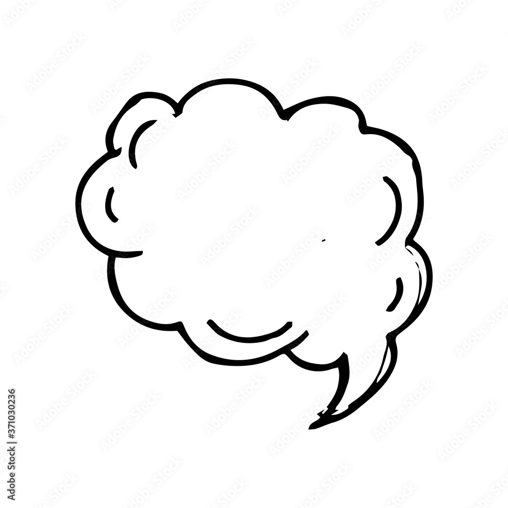 Cloud Bubble speech hand drawn icon Cloud Bubble speech hand drawn icon