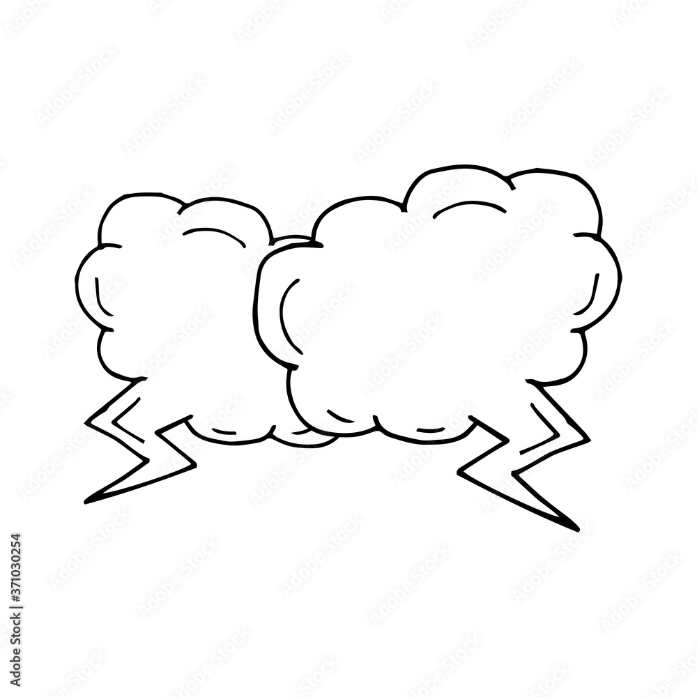 Cloud Bubble speech hand drawn icon Cloud Bubble speech hand drawn icon
