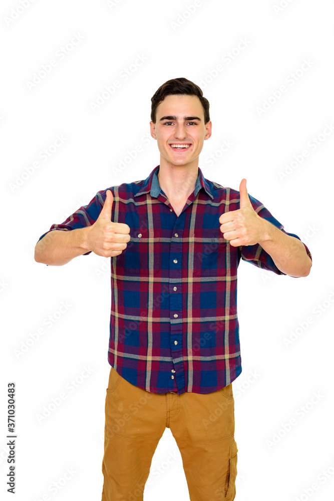 Portrait of happy young handsome hipster man Portrait of happy young handsome hipster man