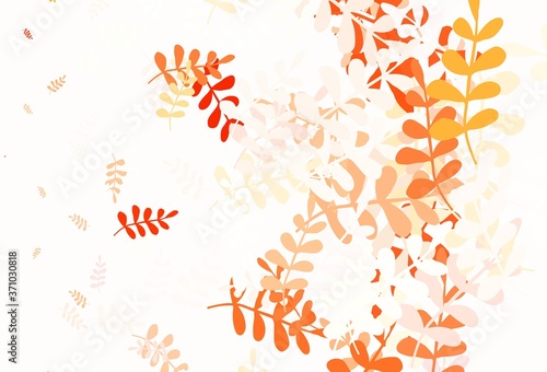 Light Red vector natural pattern with leaves.