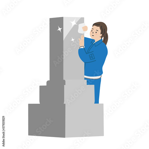 お墓の清掃サービス　女性スタッフ