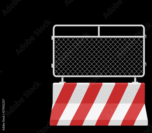 isolated stripe barrier on black background