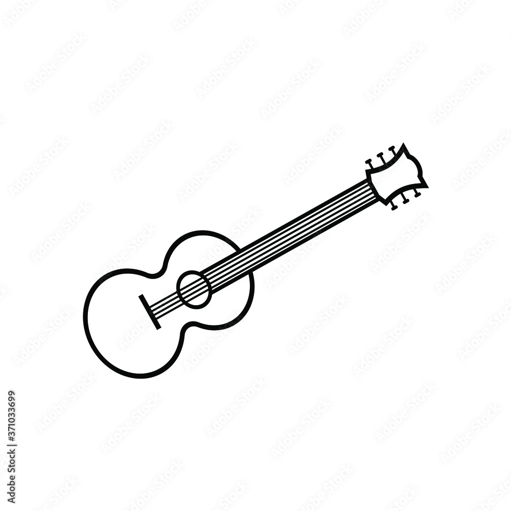 Fotografie guitar icon outline. guitar logo vector design
