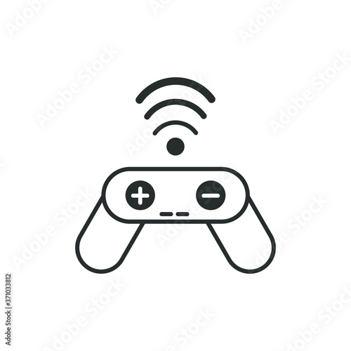 wireless joystick icon outline black. joystick logo vector design