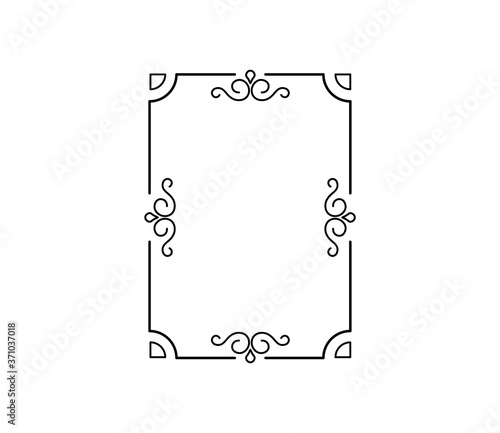 Vector calligraphy ornamental decorative frame isolated on white background.