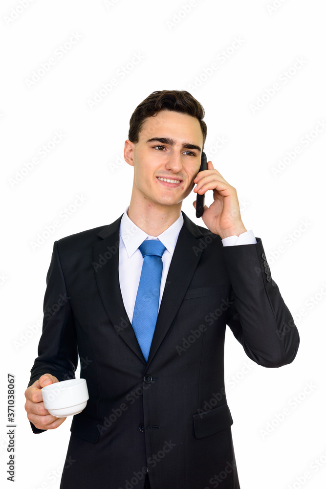 Portrait of happy young handsome businessman in suit Portrait of happy young handsome businessman in suit