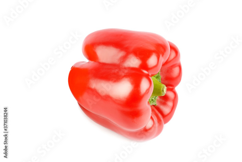 fresh red paprika isolated on white. © alinamd