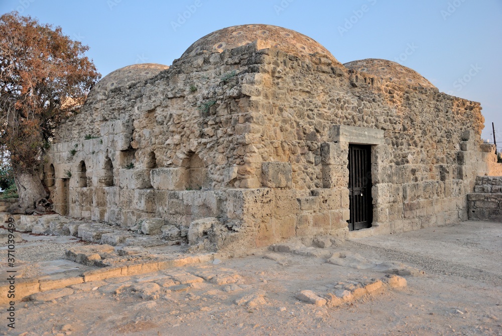 Turkish bath (hammam) in Kato Paphos from the Medieval Ottoman period in Pafos, Cyprus