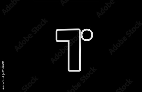 Fototapeta Naklejka Na Ścianę i Meble -  T alphabet letter logo icon with line. Black white color for company and business design
