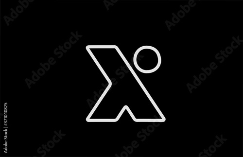 X alphabet letter logo icon with line. Black white color for company and business design