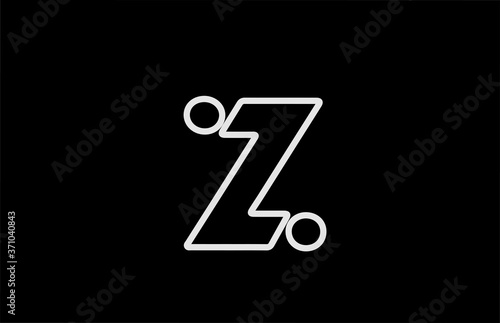 Z alphabet letter logo icon with line. Black white color for company and business design