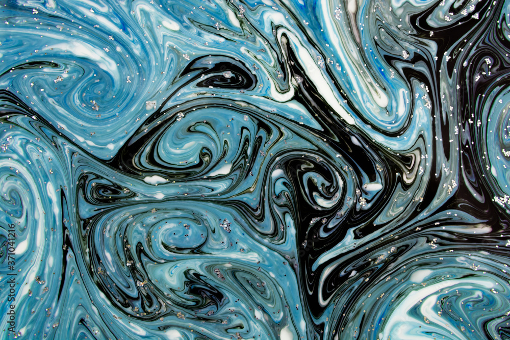 Fototapeta premium Ebru style background with different patterns in high quality