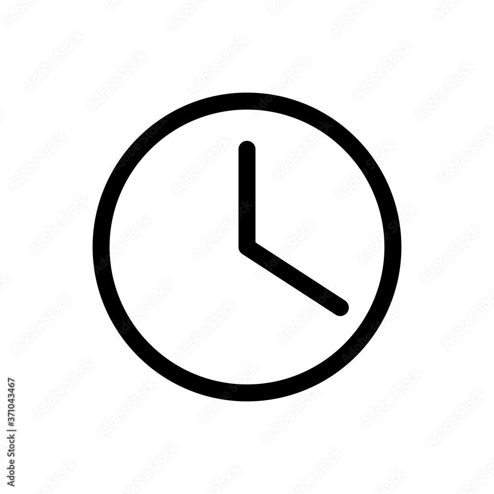 Clock outline icon. Symbol, logo illustration for mobile concept and web design. Clock outline icon. Symbol, logo illustration for mobile concept and web design.