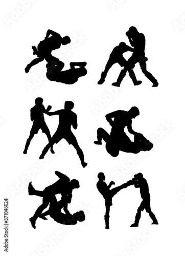 MMA fighters vector