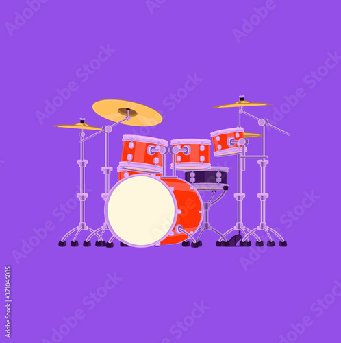 drumkit drumset orange 3 tons