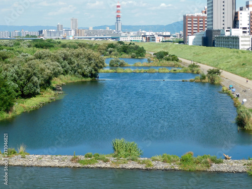 Plakat 菅原城北大橋の上流側の城北ワンド