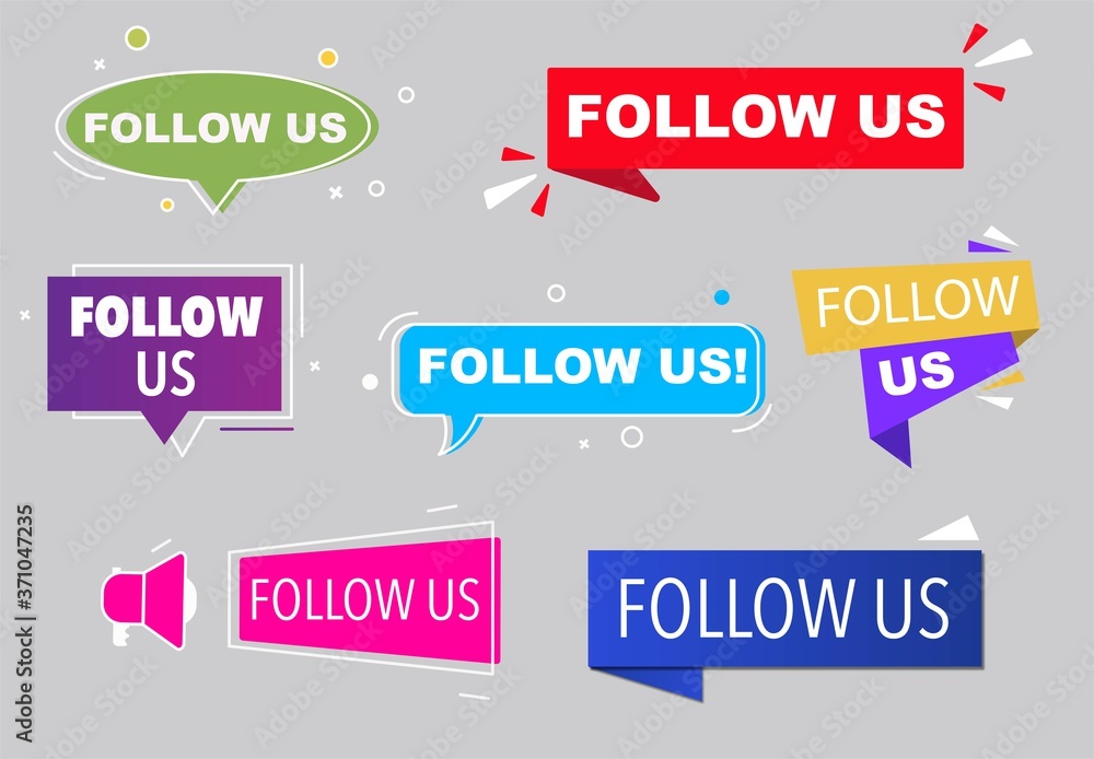 Follow us label set for web Follow us label set for web