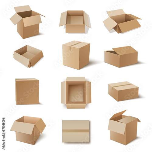 Kraft cardboard boxes for storage products, household goods. Carton packaging, shipping containers.