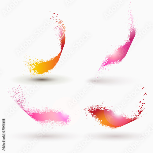 Swirl colorful splashes - vector set, 3d abstract elements