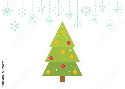 Christmas Tree Silhouette  Festive Christmas Tree Vector Icon Illustration