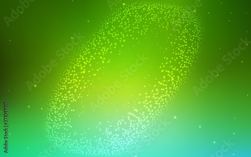 Light Green vector background with astronomical stars. Space stars on blurred abstract background with gradient. Pattern for futuristic ad, booklets.